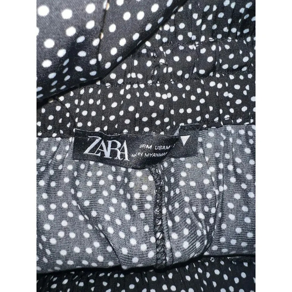 Zara,M, polkadot, high-rise elastic waist with tie calypso style pant - Picture 5 of 7